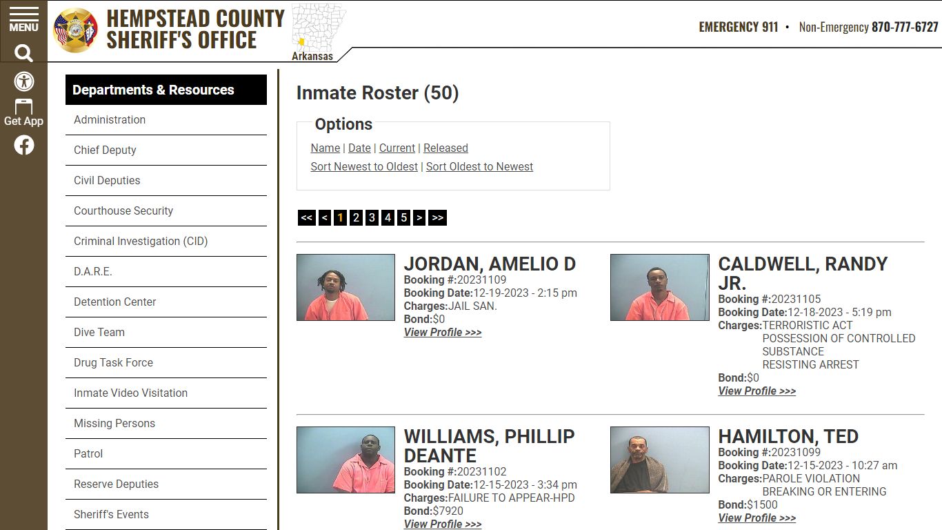 Inmate Roster (44) - Hempstead County Sheriff